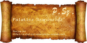 Palaticz Szaniszló névjegykártya